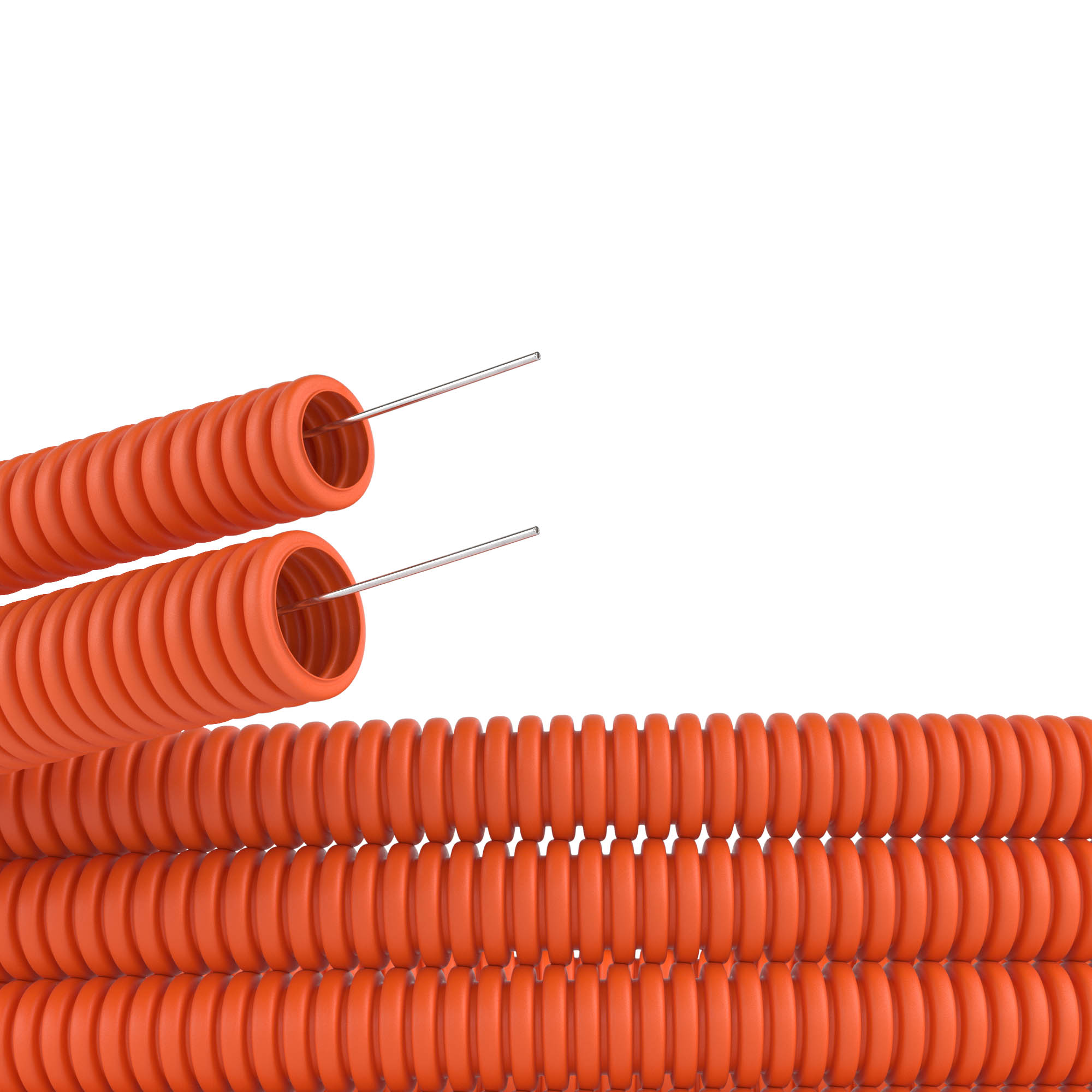 Труба гофрированная DKC, 1.6 см/1.13 см, 100 м, легкая, с протяжкой, ПНД, оранжевый (71916)