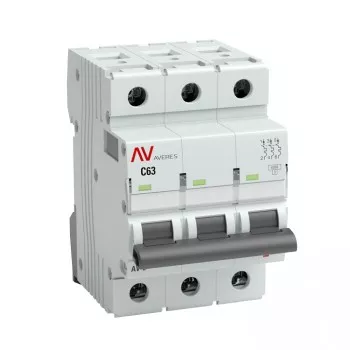 

Выключатель автоматический EKF AVERES трехполюсный (3P/3П) 63А C 6кА (mcb6-3-63C-av)