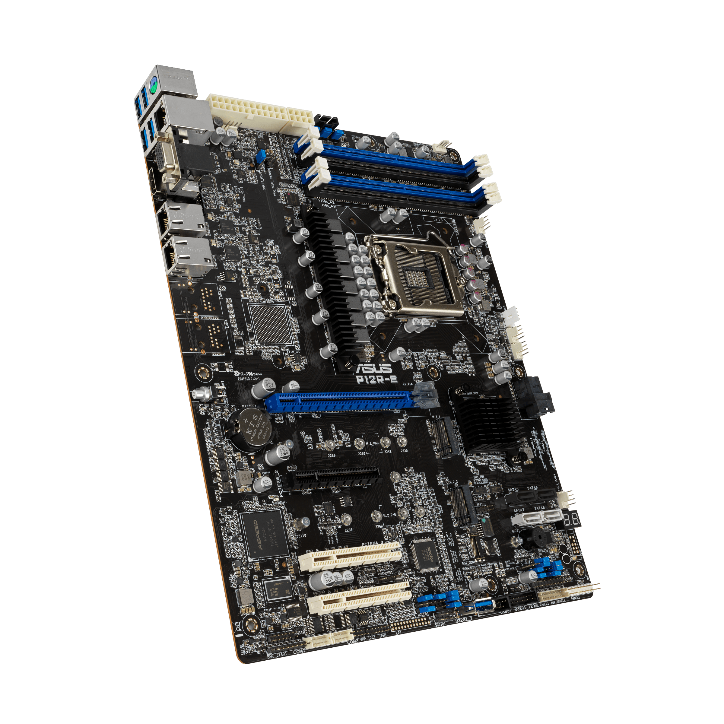 

Материнская плата ASUS P12R-E, 1xSocket1200, iC256, 4xDDR4, PCI-Ex16, 3PCI-Ex8, 2xM.2-PCI-E/SATA, 8SATA3 RAID 0/1/5/10, 2GLAN, VGA, HDMI, ATX, Retail (90SB0A90-M0UAY0), P12R-E