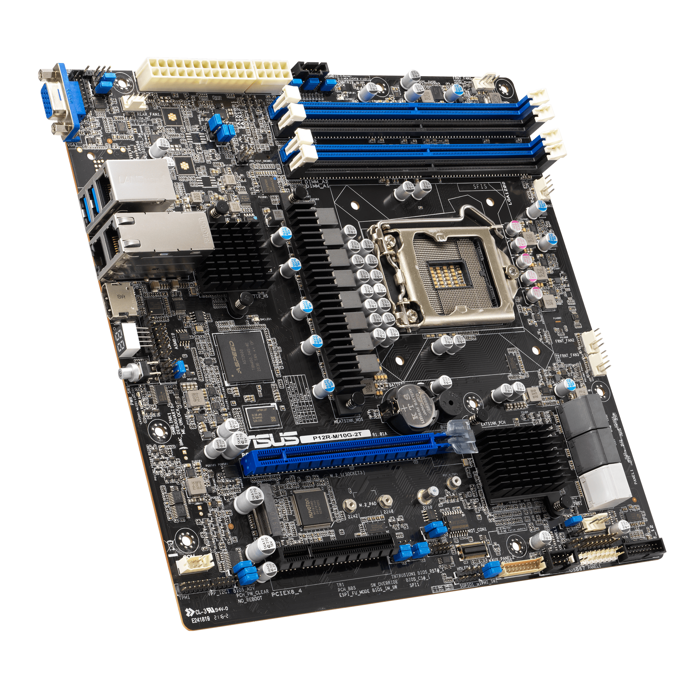 

Материнская плата ASUS P12R-M/10G-2T, 1xSocket1200, iC252, 4xDDR4, PCI-Ex16, PCI-Ex8, 1xM.2-PCI-E, 6SATA3 RAID 0/1/5/10, 2x10GLAN, 1xUSB 2.0, VGA, HDMI, mATX, Retail (90SB0AC0-M0UAY0), P12R-M/10G-2T