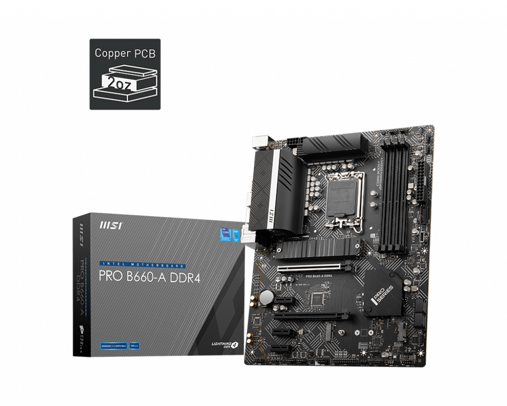 Материнская плата MSI PRO B660-A DDR4, Socket1700, Intel B660, ATX