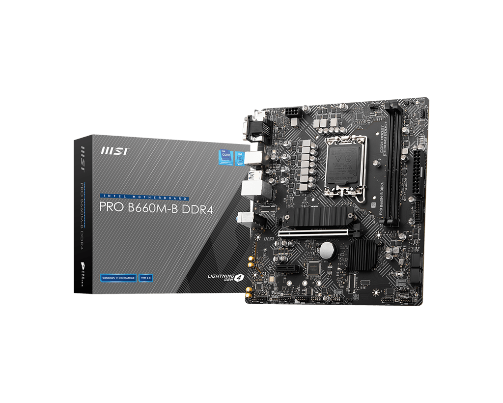 Материнская плата MSI PRO B660M-B DDR4, Socket1700, Intel B660, mATX