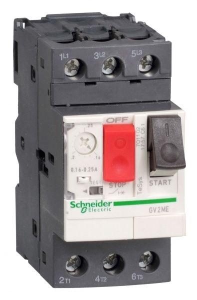 

Выключатель автоматический Schneider Electric ME08 трехполюсный (3P/3П) 4A 100кА (GV2ME08), ME08