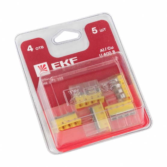 

Клемма EKF СМК 2273-244 4x0,5...2,5 мм², 5шт., с пастой, желтый (plc-smk-2273-244b), СМК 2273-244