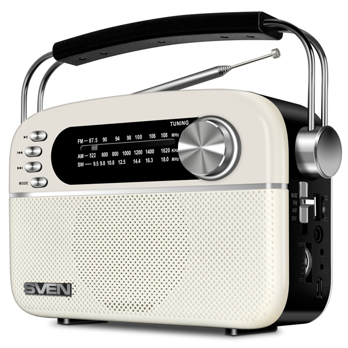 

Портативная акустика SVEN SRP-505, 4 Вт, FM, AUX, USB, microSD, Bluetooth, белый (SV-020439), SRP-505