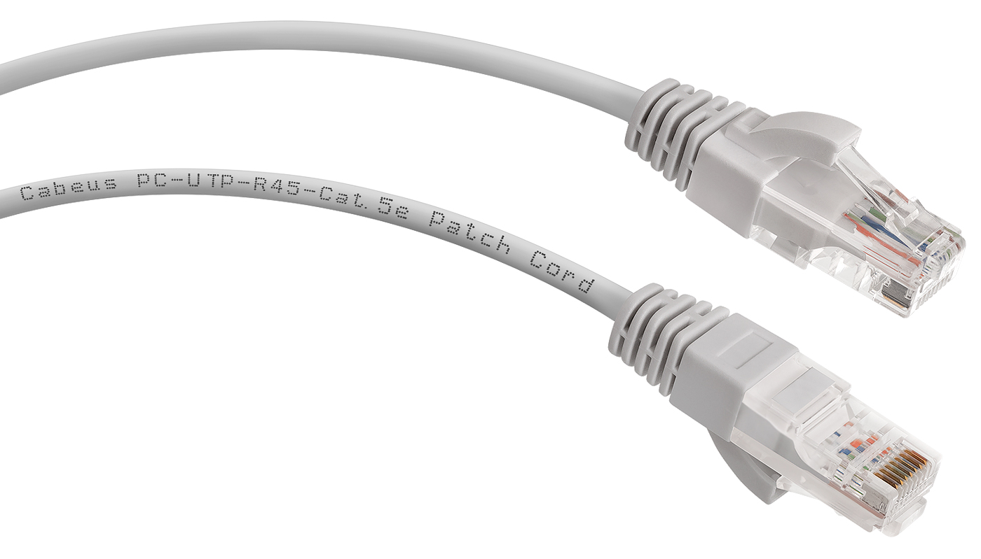 Патч-корд UTP кат5e 2м RJ45-RJ45 серый CU Cabeus PC-UTP-RJ45-Cat5e-2m 7213c 355₽