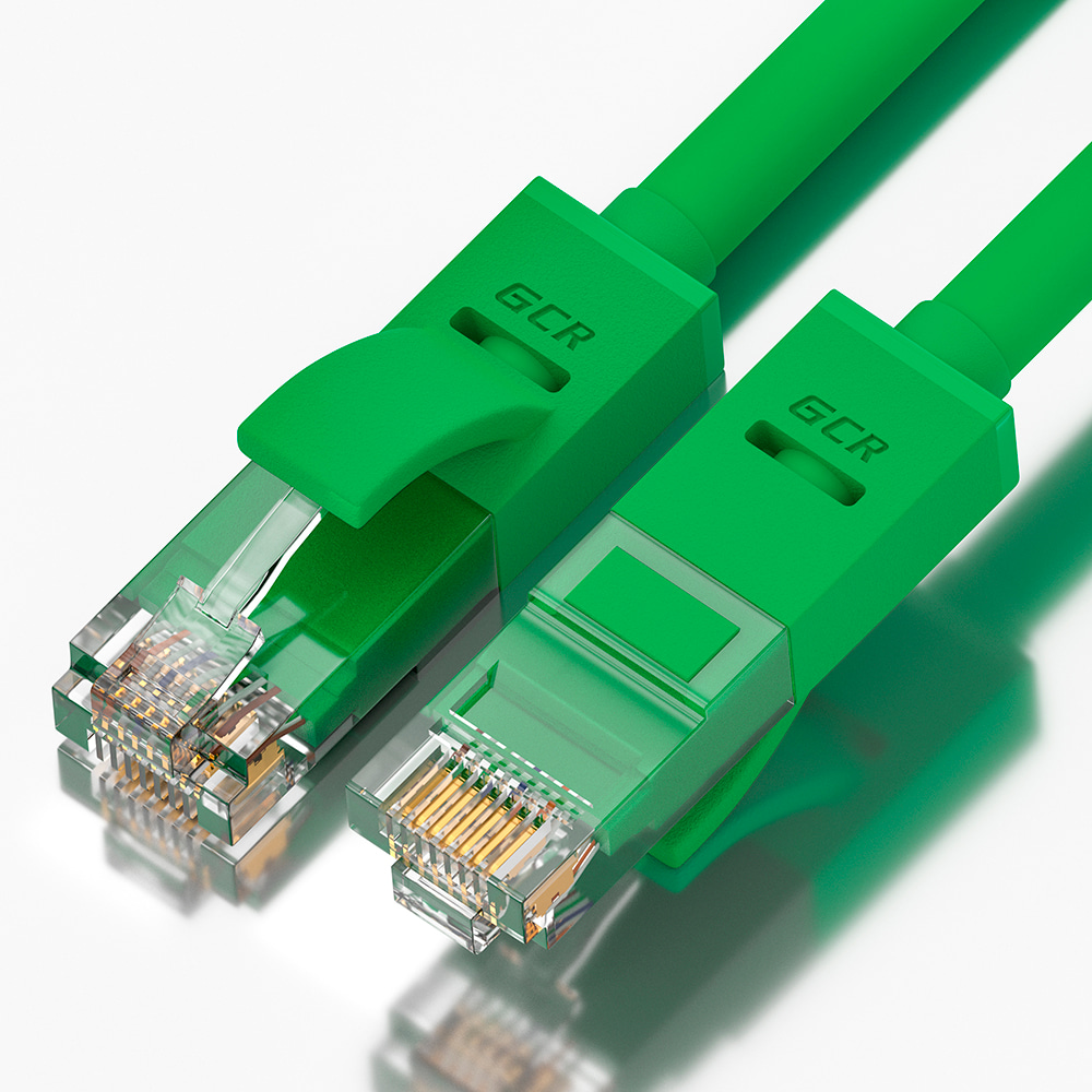 Патч-корд UTP кат.5e, 0.2м, RJ45-RJ45, зеленый, Greenconnect (GCR-LNC05-0.2m)
