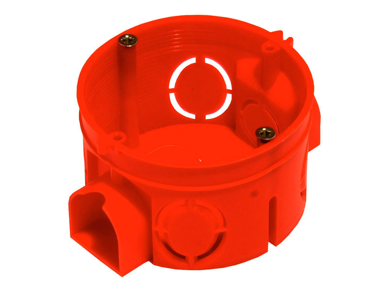 Коробка установочная HEGEL КУ1103, модулей: 1, мест: 1, ⌀6 см x 4 см, для сплошных стен, красный (9763780)
