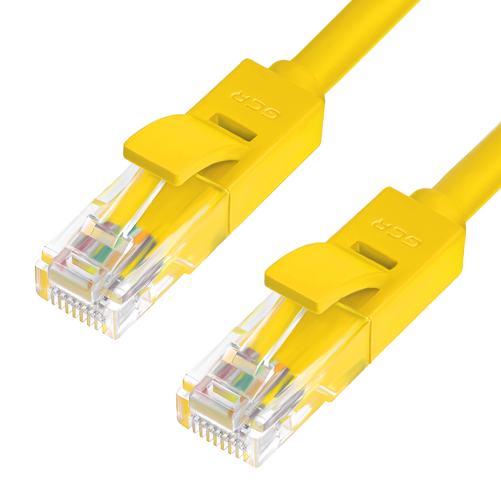 Патч-корд UTP кат.5e, 0.2м, RJ45-RJ45, желтый, Greenconnect (GCR-LNC02-0.2m)
