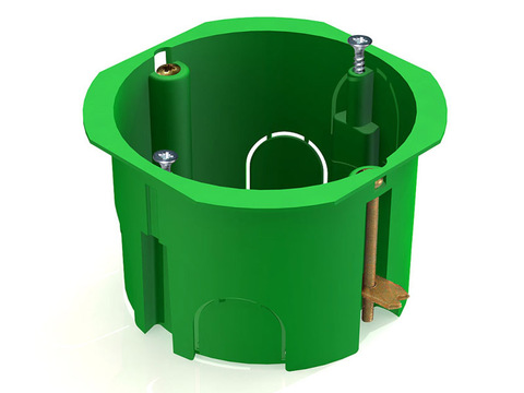Коробка установочная TDM SQ1403-0010, модулей: 1, мест: 1, ⌀7.3 см x 7.3 см, для сплошных стен, зеленый (SQ1403-0010)