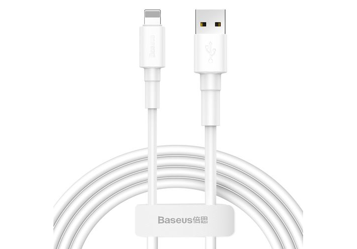 

Кабель Lightning 8-pin-USB, экранированный, 2.4A, 1м, белый Baseus Mini (CALSW-02)