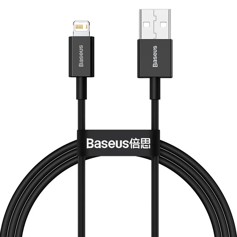 

Кабель Lightning 8-pin-USB, 2.4A, 1м, черный Baseus (CALYS-A01)