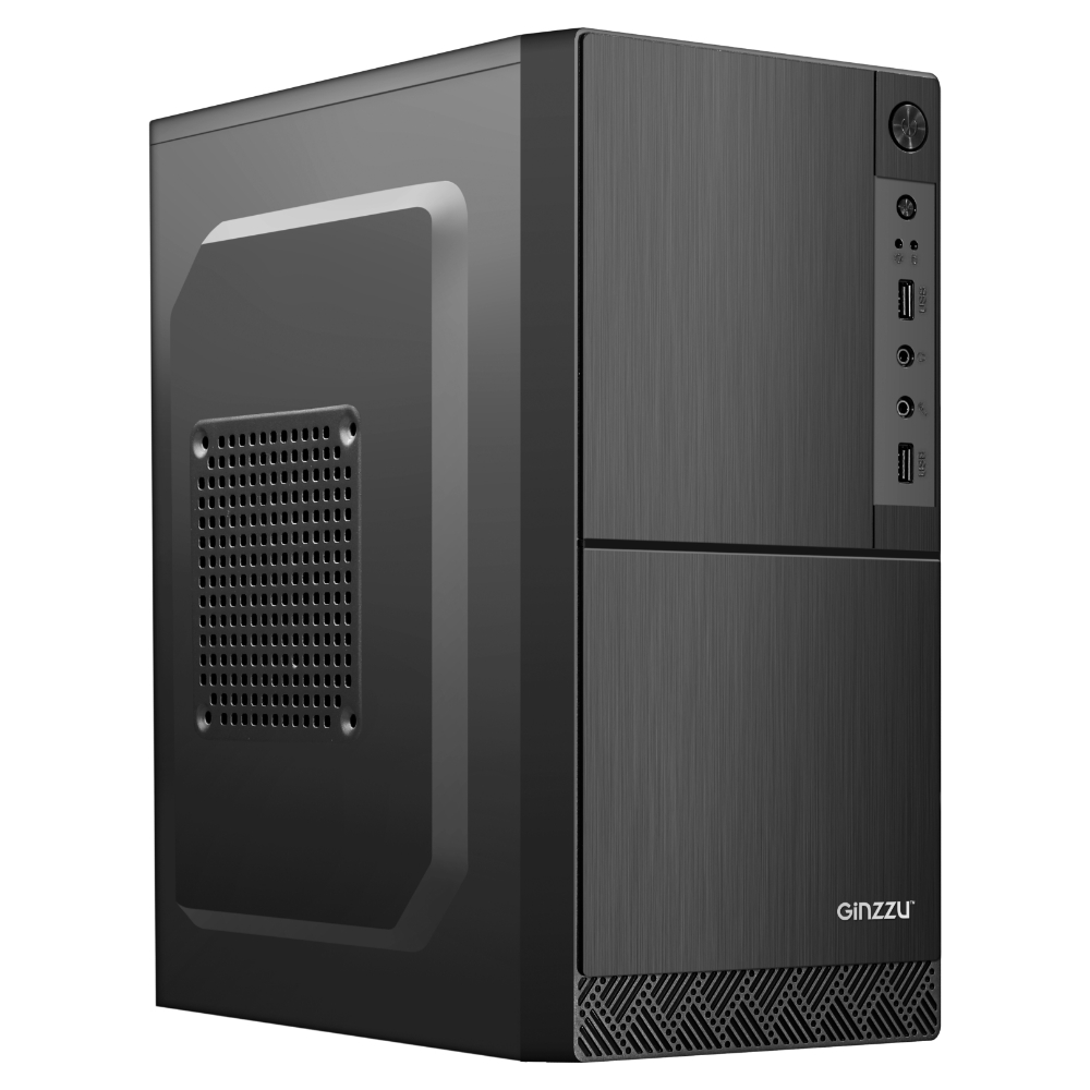 Корпус Ginzzu B190 (400W), mATX, Mini-Tower, черный, 400 Вт