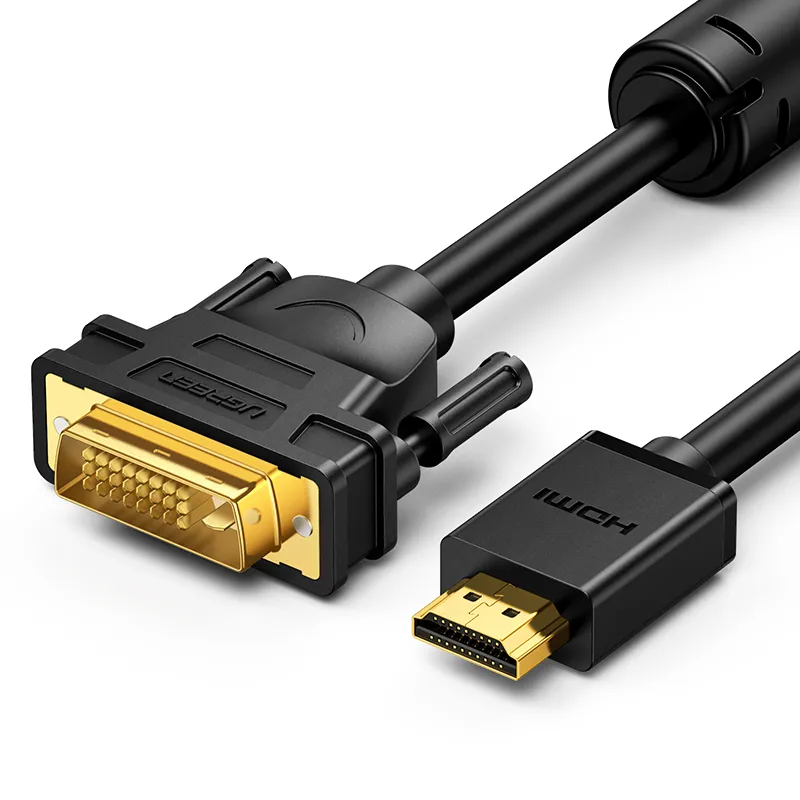 

Кабель HDMI(19M)-DVI-D(25M), экранированный, 1.5 м, черный UGREEN HD106 (11150), HD106