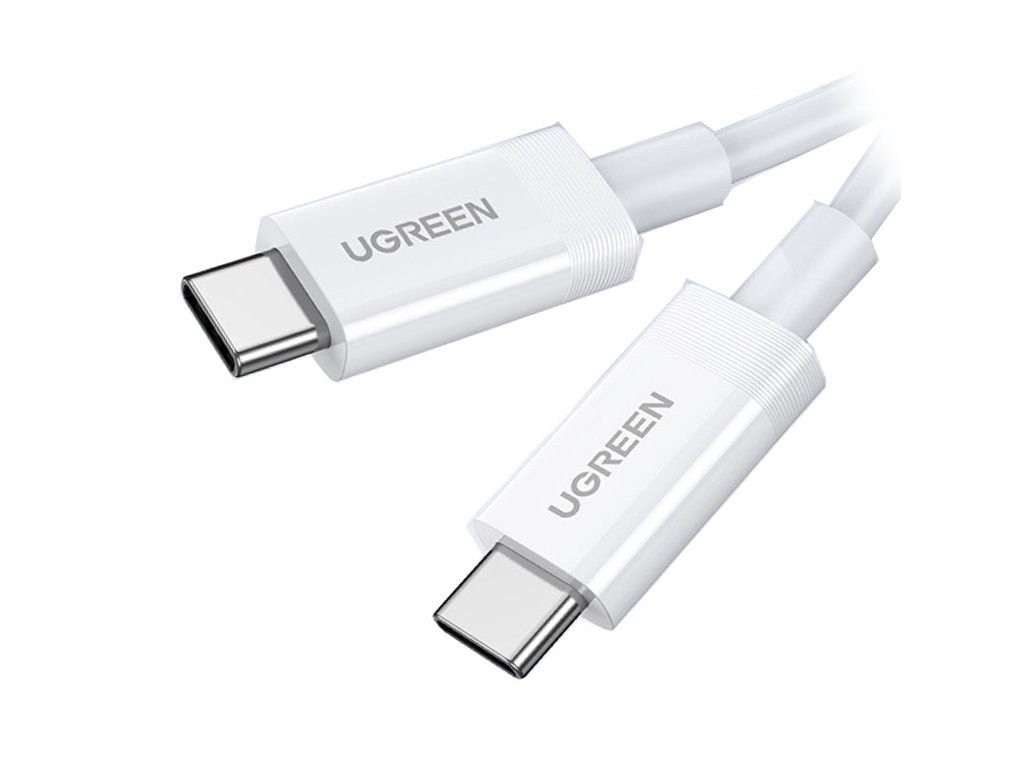 

Кабель USB Type-C-USB Type-C, экранированный, 80см, белый UGREEN US506 (40113), US506