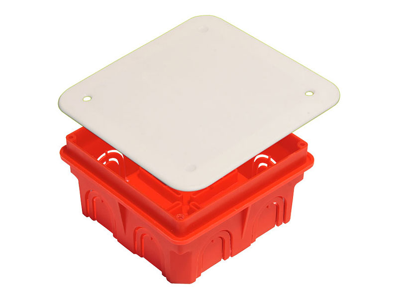 Коробка распаячная квадратная 10.2 см x 10.2 см, глубина 5 см, скрытый монтаж, IP20, вводов:10, белый, с крышкой, (инд.уп.), HEGEL - КР1101-И (КР1101-И)