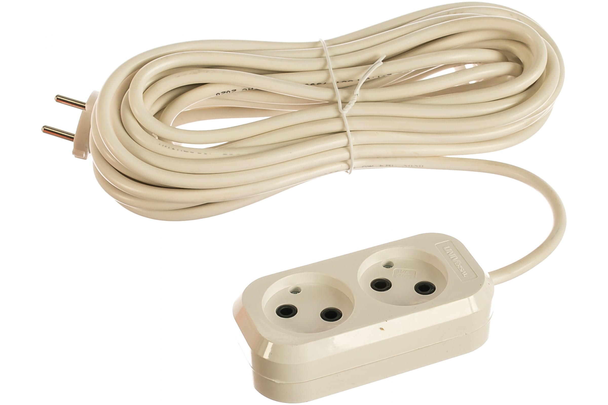 

Удлинитель UNIVersal Е-202, 2-розетки, 10м, белый (9634265), Е-202