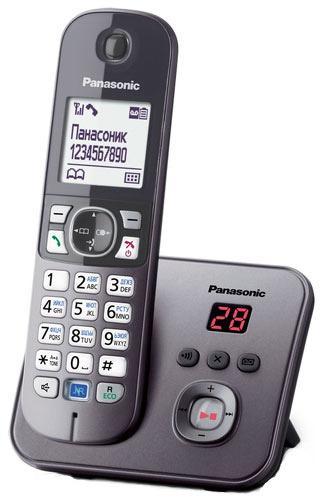 

Радиотелефон Panasonic KX-TG6821, DECT, АОН, металлик, KX-TG6821