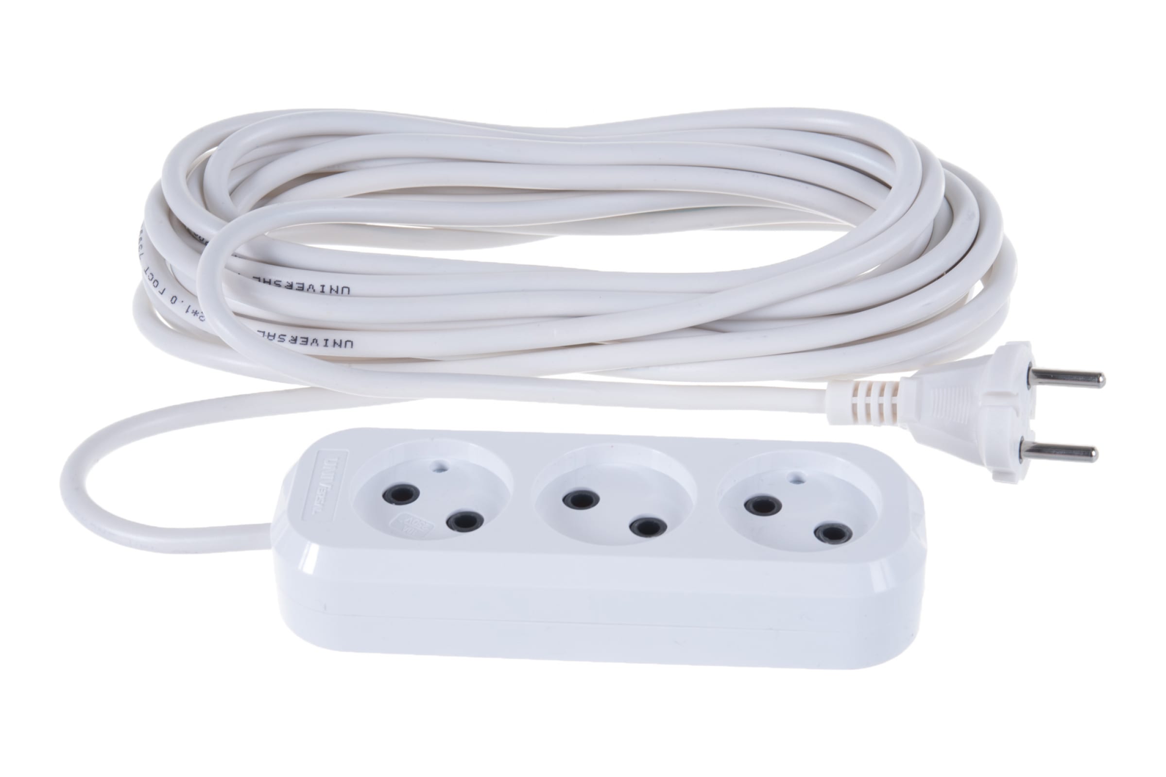 

Удлинитель UNIVersal Е-203, 3-розетки, 10м, белый (9631967), Е-203