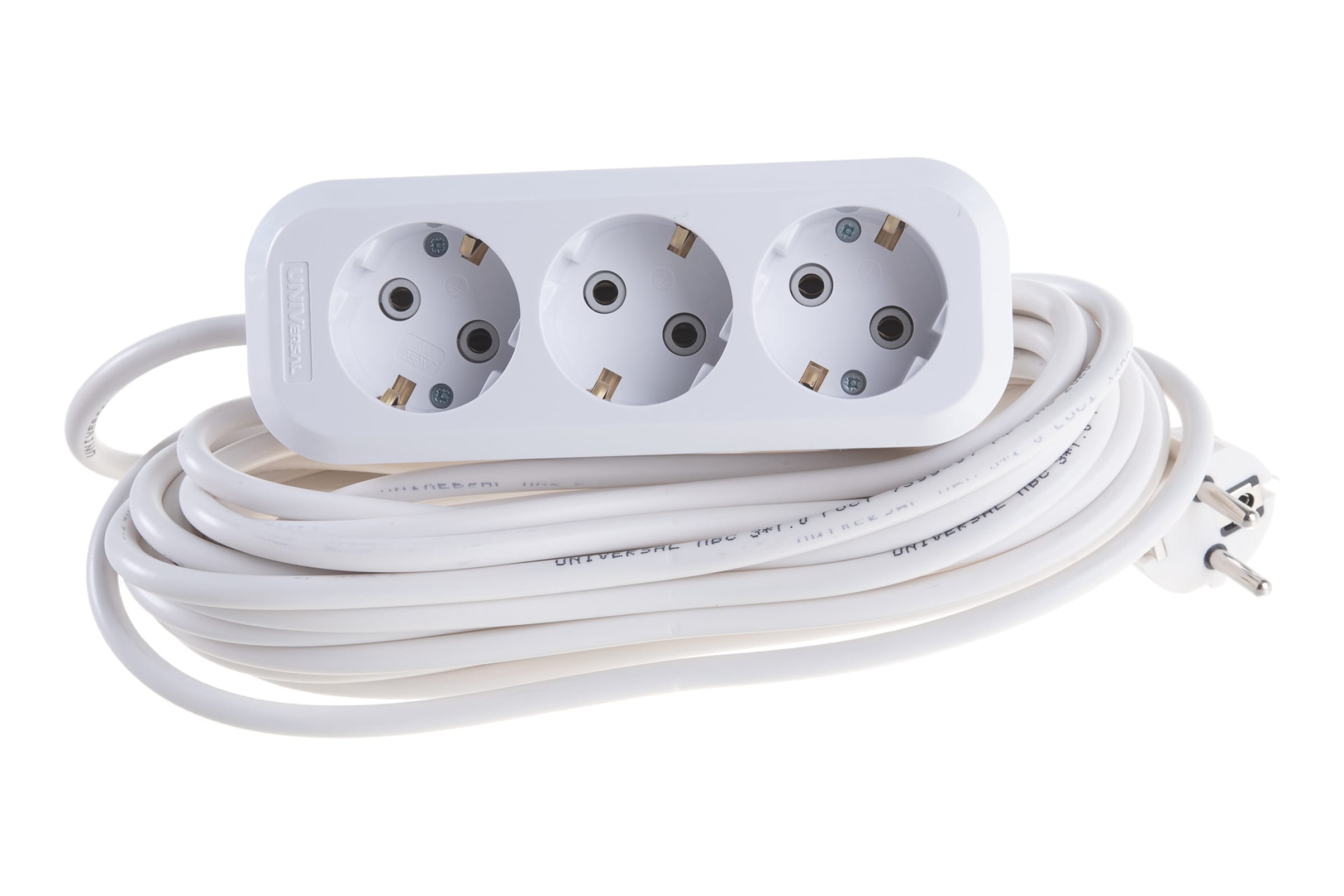 

Удлинитель UNIVersal E-303, 3-розетки, 10м, белый (9631980), E-303