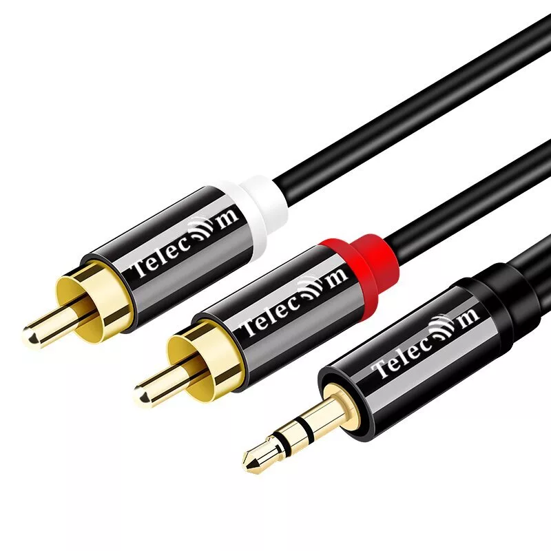 

Кабель 2xRCA(M)-Jack 3.5mm(M), 3м, черный Telecom (TAV7183M-3M)