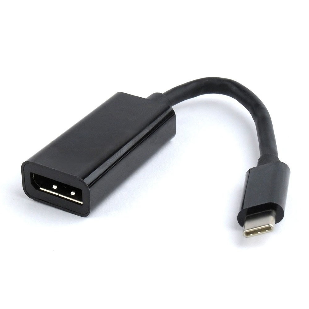 Переходник USB 2.0 Type-C-DisplayPort, Cablexpert, пакет, 15см, черный (A-CM-DPF-01) - фото 1