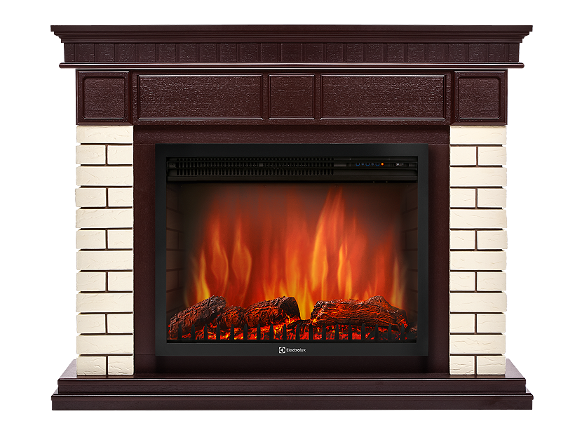 

Портал для электрокамина Firelight Bricks 25, пристенный, бежевый/темный дуб (НС-1202848), Bricks 25