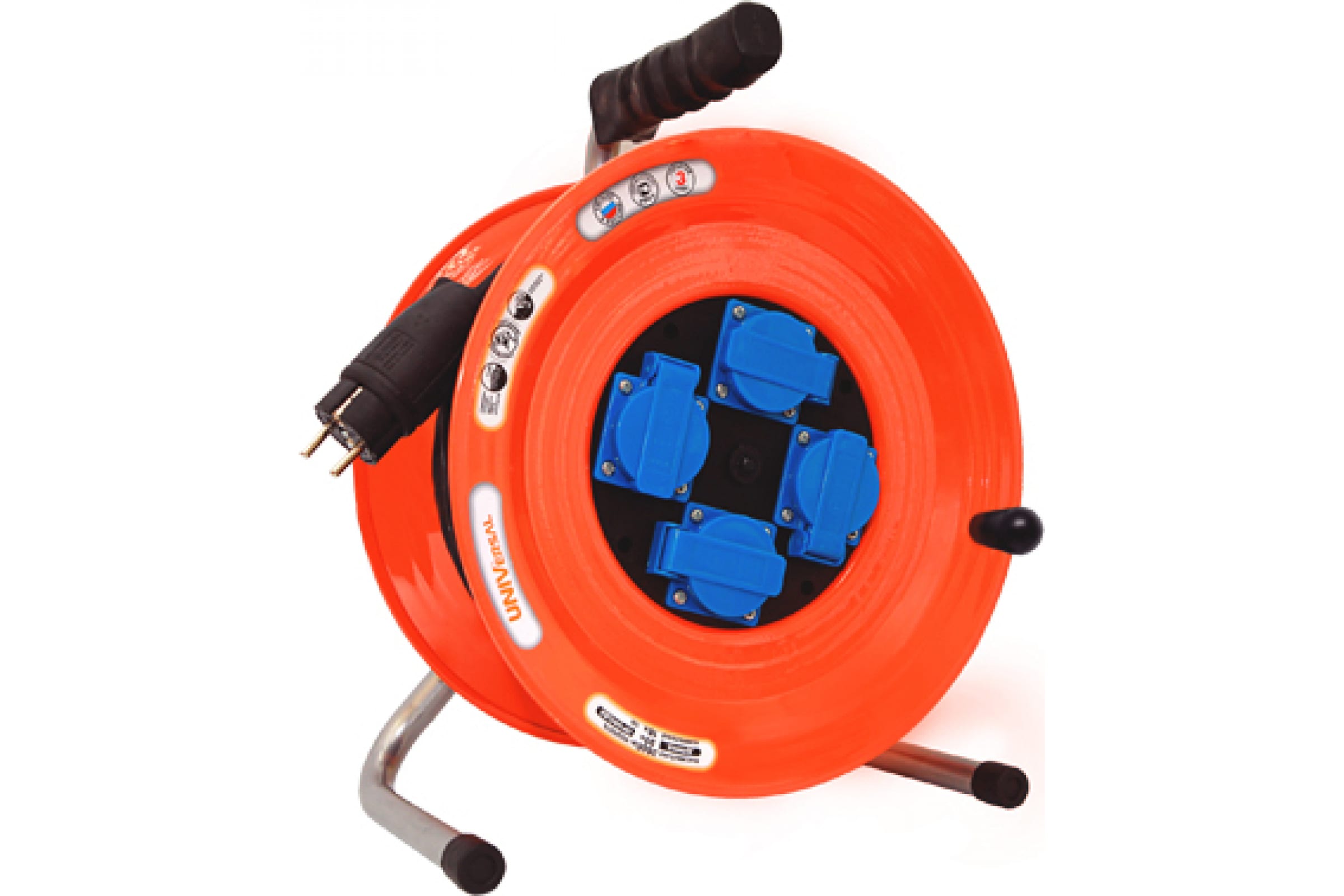 

Удлинитель на катушке UNIVersal ВЕМ-259, 4-розетки, 50м, оранжевый (9632974), ВЕМ-259