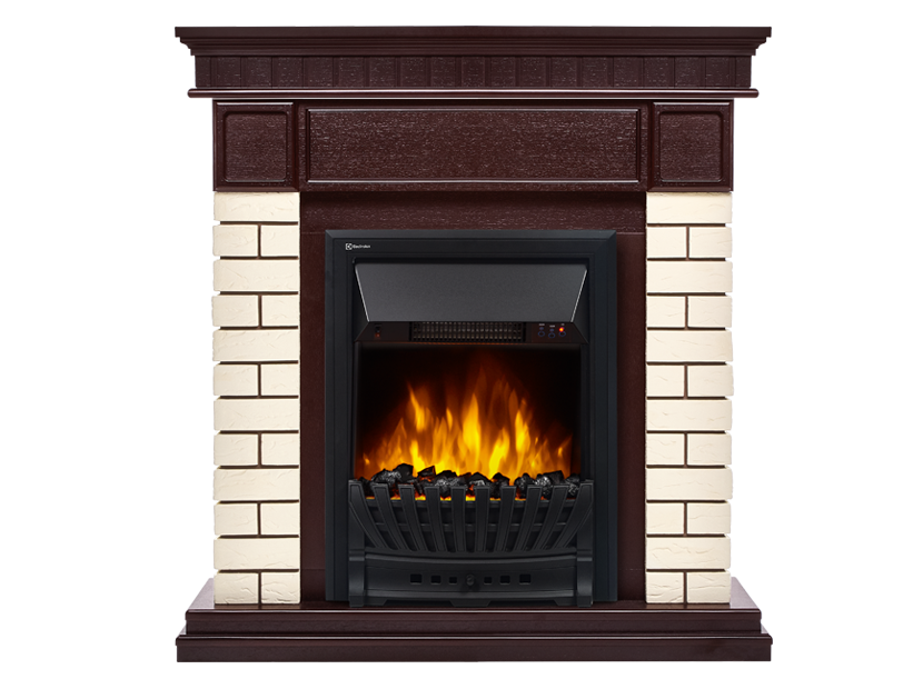 

Портал для электрокамина Firelight Bricks Classic, пристенный, бежевый/темный дуб (НС-1202850), Bricks Classic