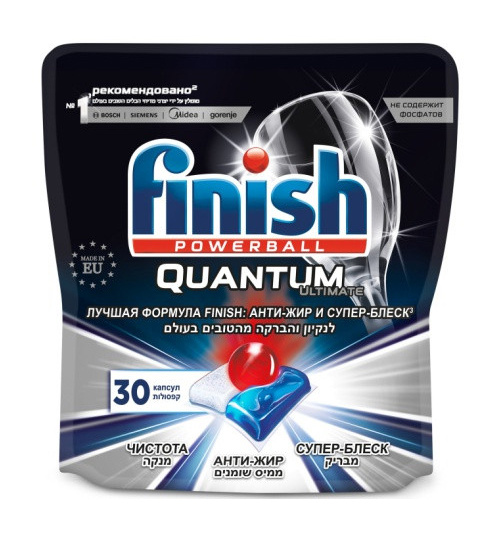 

Таблетки для посудомоечной машины Finish Quantum Ultimate 3120272, 30 шт., Анти-жир (3120272), 3120272