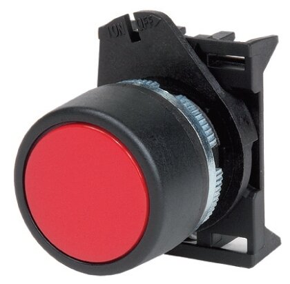 Кнопка плоская 22 мм, красный, DKC ABHTR1 (9821036)