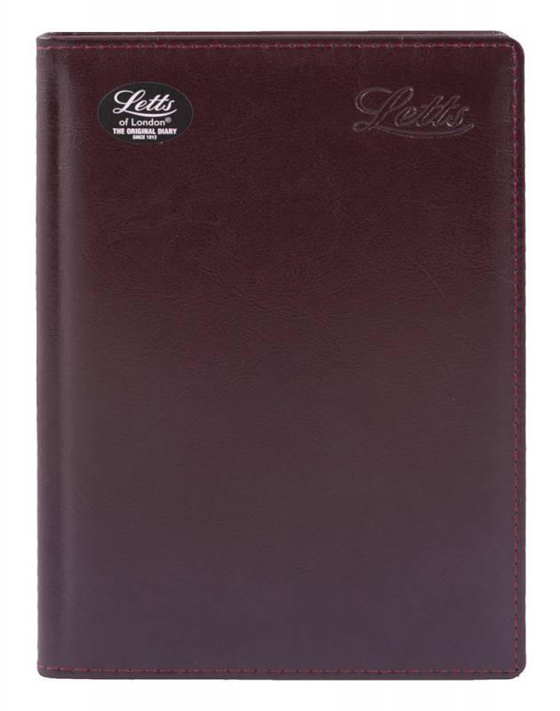

Ежедневник недатированный A5 Letts GLOBAL DE-LUXE, в линейку бургунди (22-081450)
