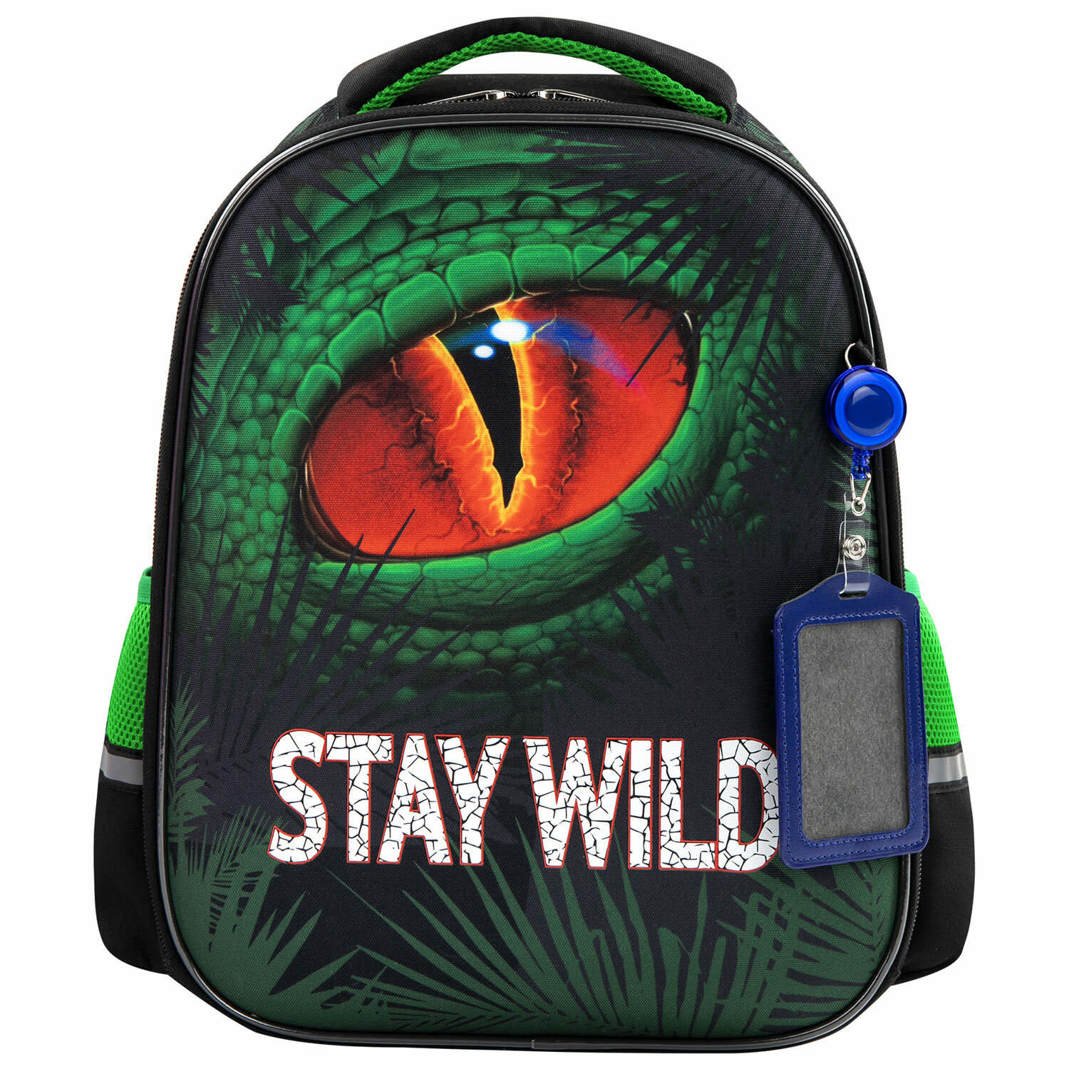 

Ранец ЮНЛАНДИЯ LIGHT Stay wild, анатомическая, вентилируемая, формоустойчивая спинка, 2 отделения, черный/зеленый (270609)