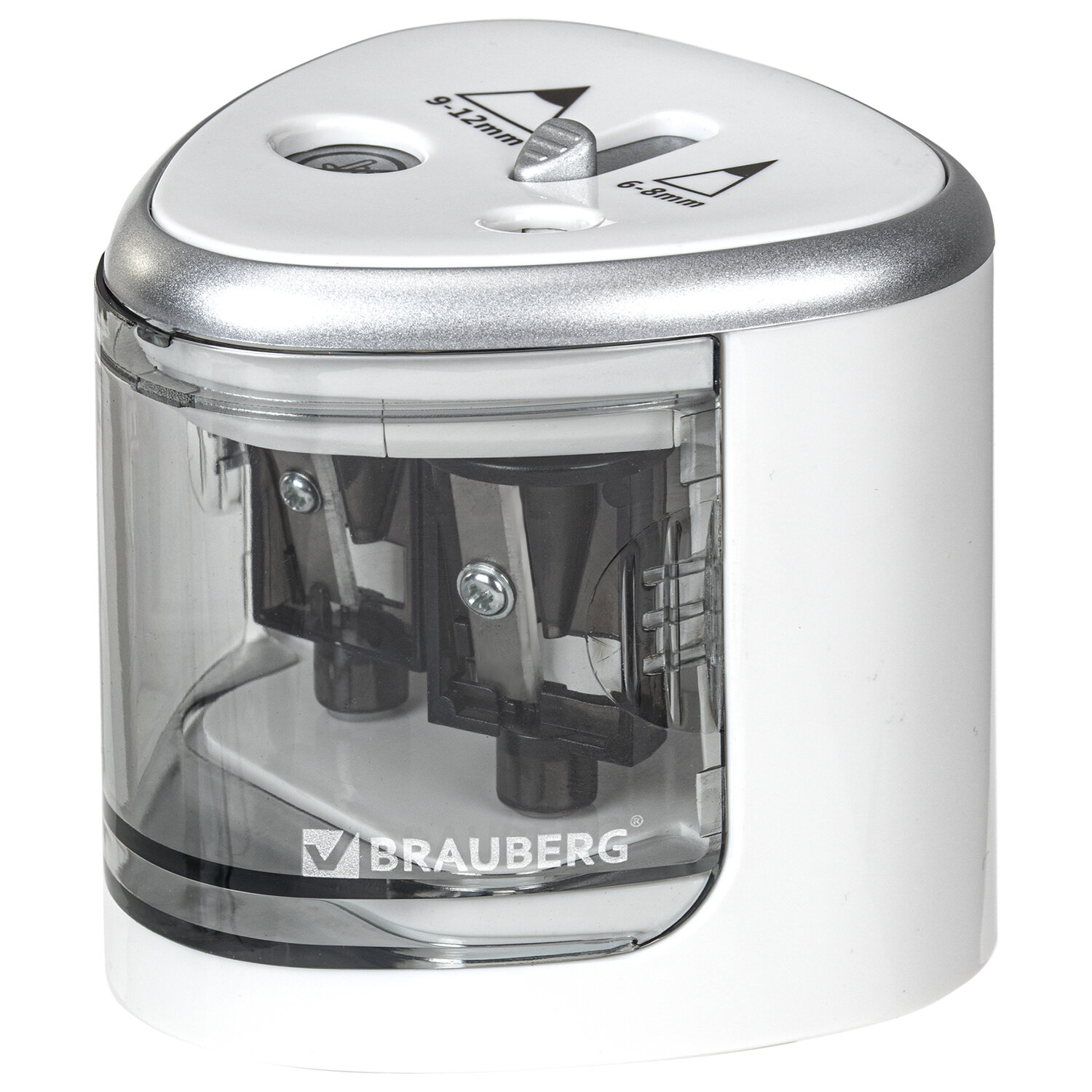

Точилка для карандашей электрическая BRAUBERG DUAL , контейнер для стружки, 2 отверстия (270580), DUAL