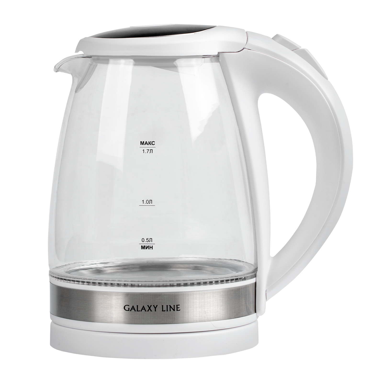 

Чайник GALAXY LINE GL0560 1.7л. 2200Вт, термостойкое стекло, белый (гл0560лбел), GL0560