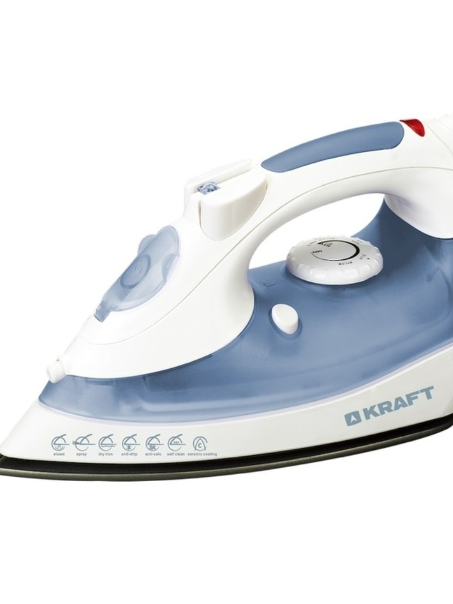 

Утюг KRAFT KF-CI1810 1800Вт, 1.6м, белый/синий, KF-CI1810