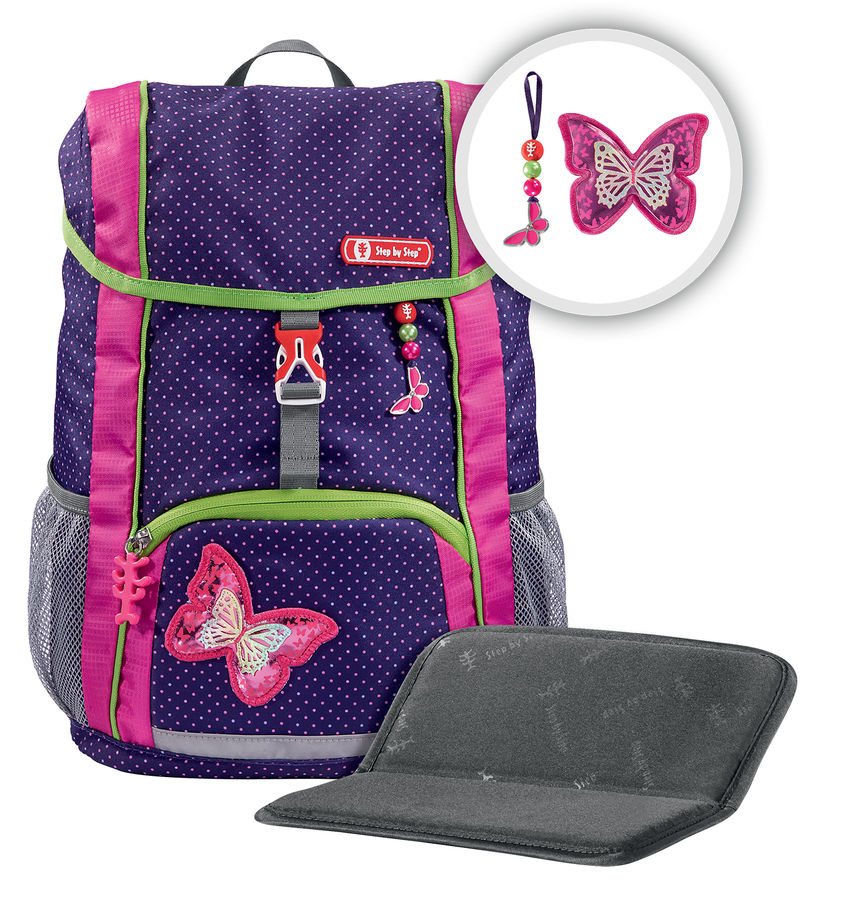 

Ранец Step By Step Kid Shiny Butterfly 2 предмета, ортопедическая, жесткая, 2 отделения, фиолетовый (183699)