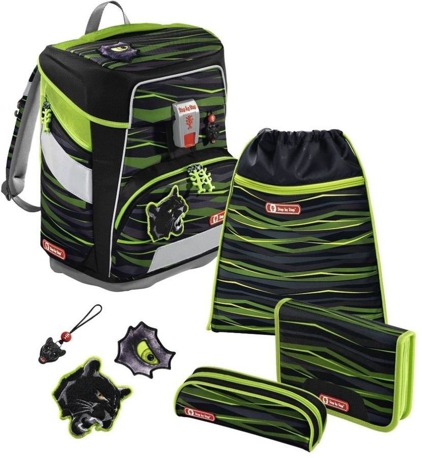 

Ранец Step By Step SpACE Wild Cat 5 предметов, ортопедическая, жесткая, 2 отделения, зеленый (00138950)