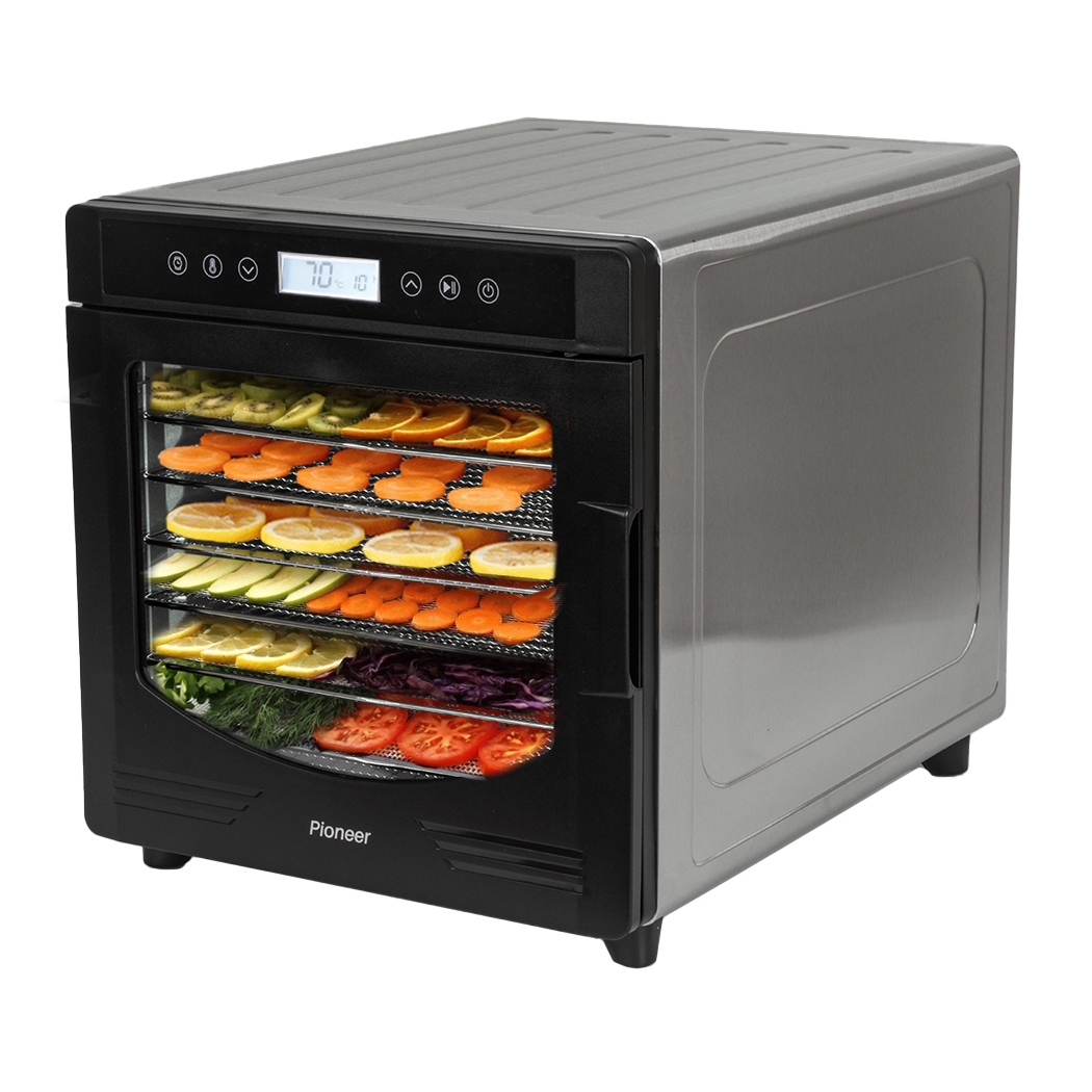 

Сушилка для овощей и фруктов Pioneer FD108, 700Вт, 35-75 °C, серебристый/черный, FD108