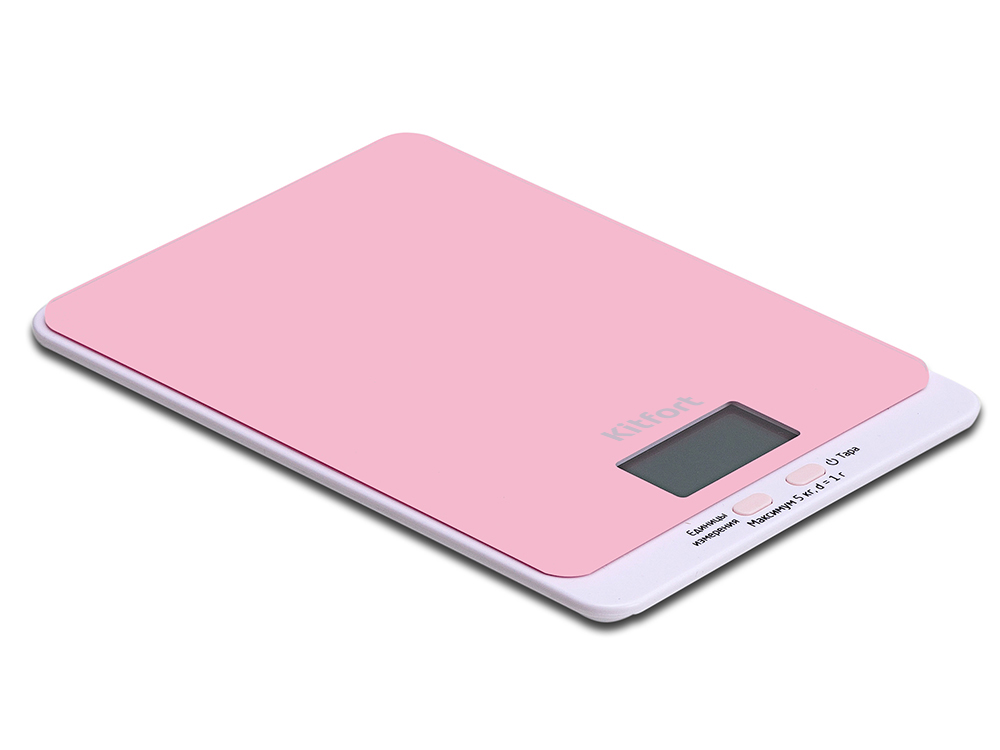 Кухонные весы электронные Kitfort КТ-803-2 5кг, CR2032, розовый (407536)