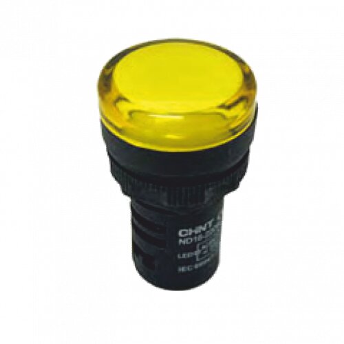 Лампа индикаторная LED желтый 22 мм 230 В AC, CHINT ND16-22DS/4 (593150)