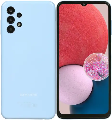 

Смартфон Samsung Galaxy A13, 6.6" 1080x2408 PLS, Samsung Exynos 850, 4Gb RAM, 64Gb, 3G/4G, NFC, Wi-Fi, BT, 4xCam, 2-Sim, 5000mAh, USB Type-C, Android 12, голубой (SM-A135FLBGMEB), Galaxy A13