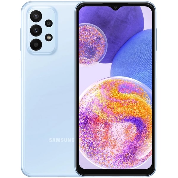 

Смартфон Samsung Galaxy A23, 6.6" 1080x2408 PLS, Qualcomm Snapdragon 680, 6Gb RAM, 128Gb, 3G/4G, NFC, Wi-Fi, BT, 4xCam, 2-Sim, 5000mAh, USB Type-C, Android 12, голубой (SM-A235FLBKMEA), Galaxy A23