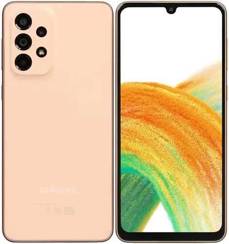 

Смартфон Samsung Galaxy A33 5G, 6.4" 1080x2400 Super AMOLED, Samsung Exynos 1280, 6Gb RAM, 128Gb, 3G/4G/5G, NFC, Wi-Fi, BT, 4xCam, 2-Sim, 5000mAh, USB Type-C, Android 12, оранжевый (SM-A336EZOGMEA), Galaxy A33 5G