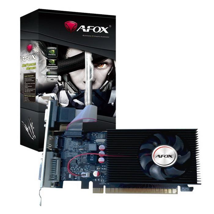 

Видеокарта AFOX NVIDIA GeForce GT 610 GT610, 1Gb DDR3, 64 бит, PCI-E, VGA, DVI, HDMI, Retail (AF610-1024D3L7-V5), GT610