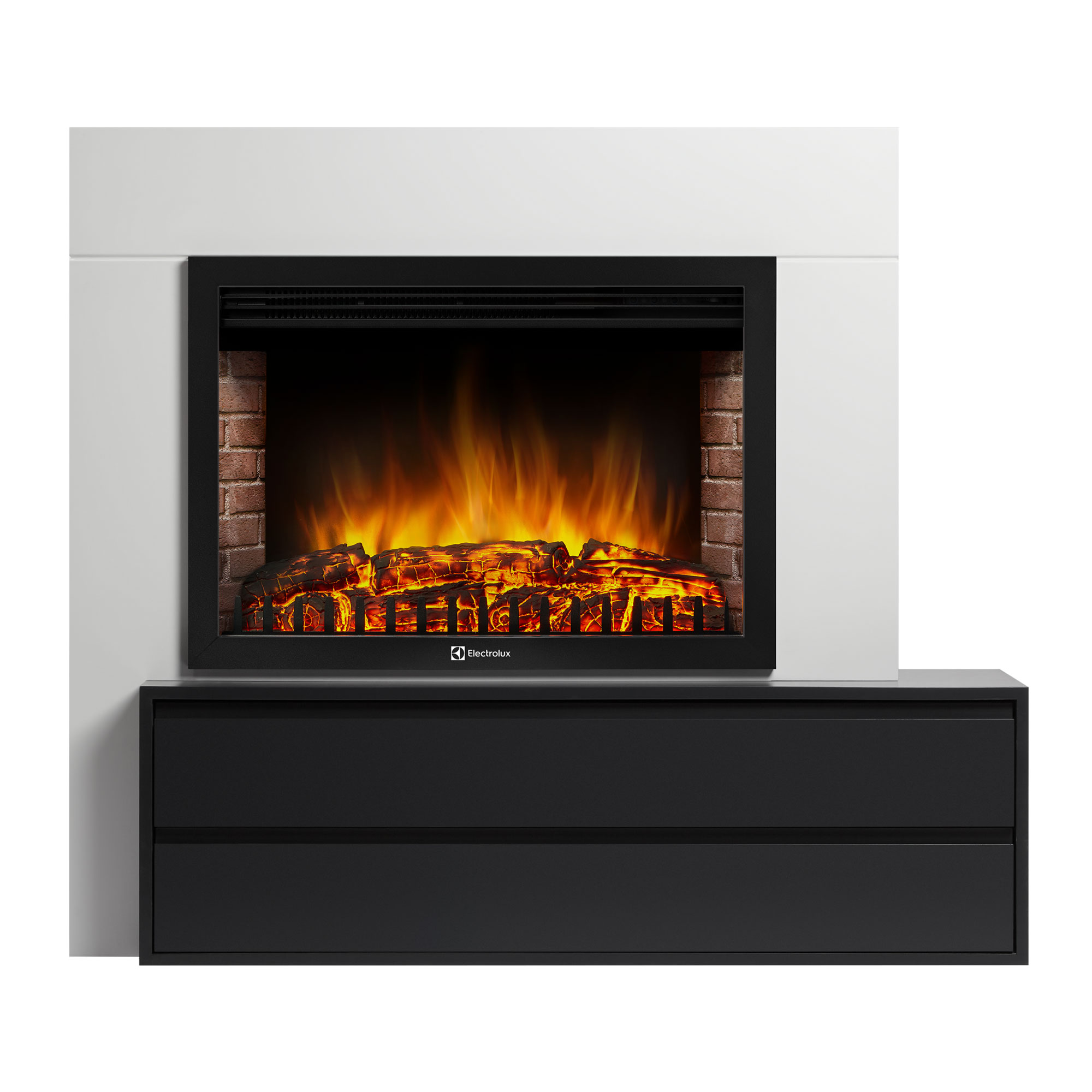 Портал для электрокамина Firelight Combi 30, белый/черный