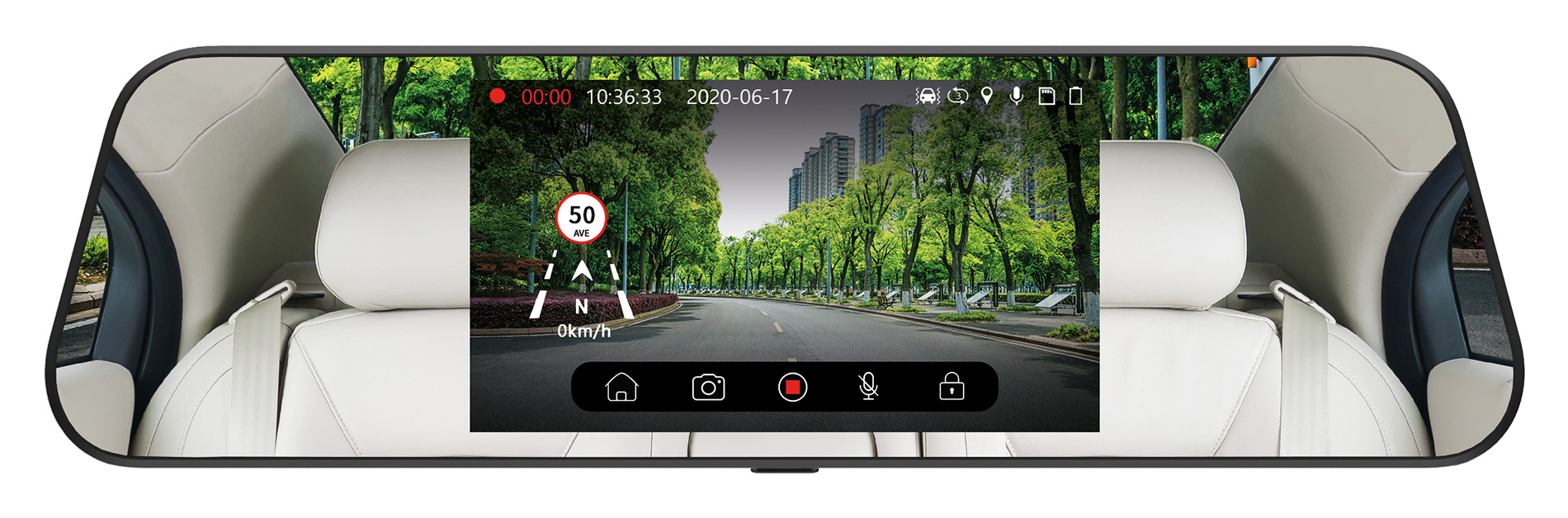 Видеорегистратор зеркало заднего вида Digma FreeDrive 505, 2 камеры, 1920x1080 30 к/с