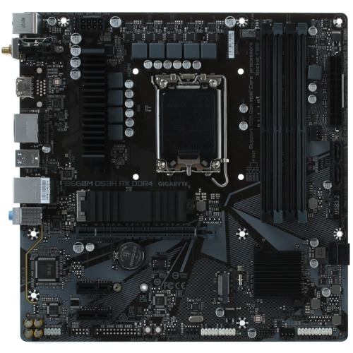 Материнская плата GIGABYTE B660M DS3H AX, Socket1700, Intel B660, 4xDDR4, PCI-Ex16, 4SATA3, 7.1-ch, 2.5 Гбит/с, 5 USB 3.2, HDMI, DP, mATX, Retail - фото 1