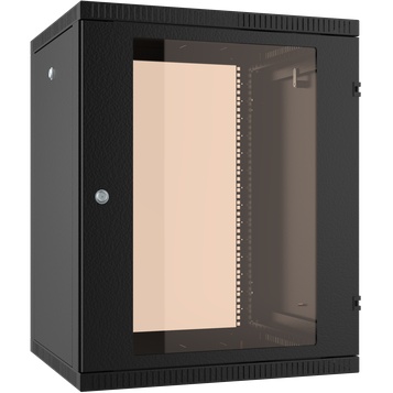 Шкаф телекоммуникационный настенный 15U 600x350 мм, стекло, черный, разборный, C3 Solutions WALLBOX 15-63 B (NT084701)