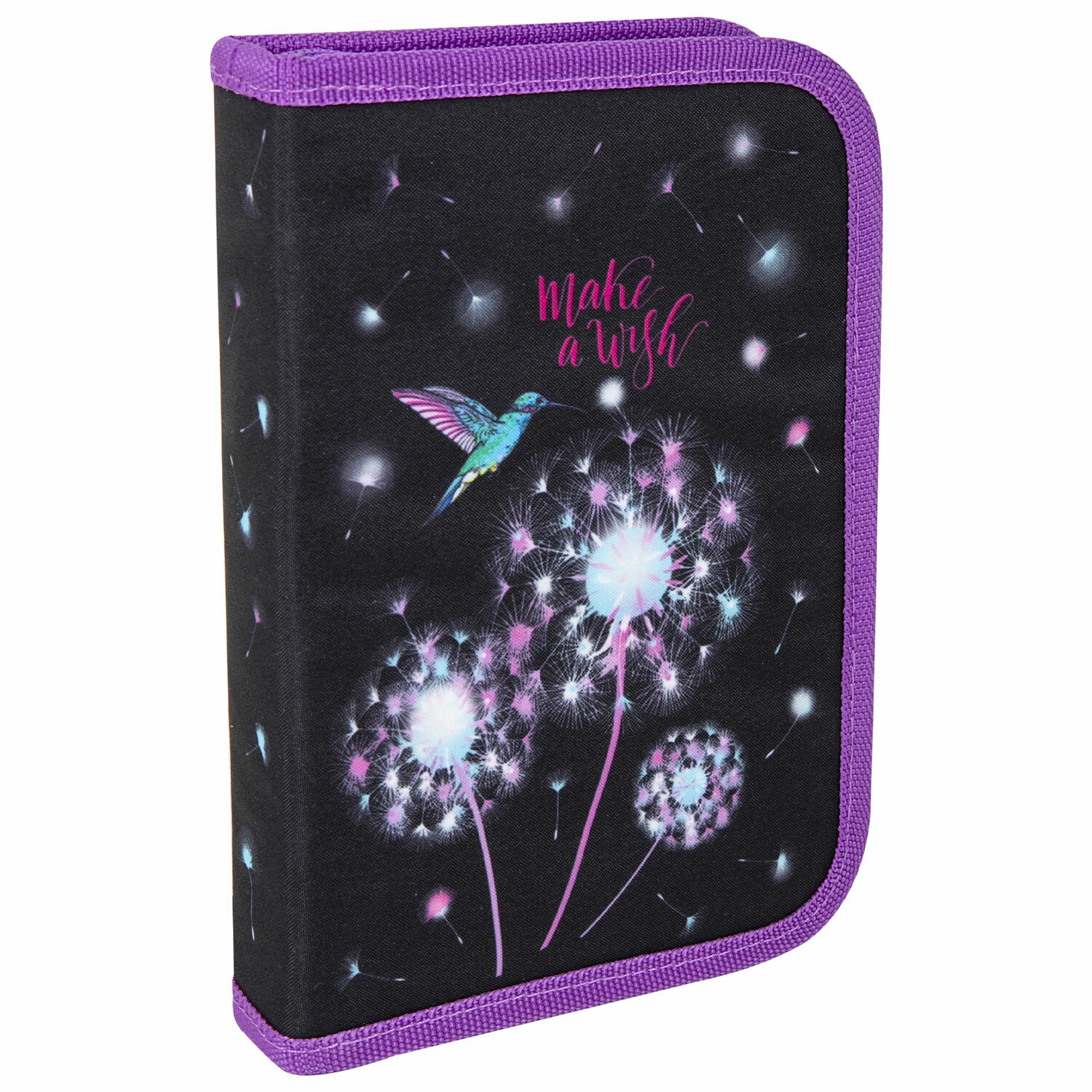 

Пенал Brauberg Premium Make a wish, 1 отделение, черный\фиолетовый (270713), Make a wish